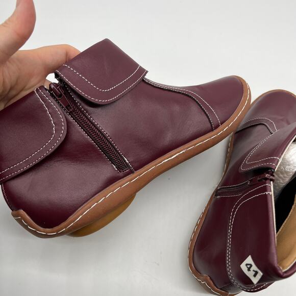 Fashion Womens Ankle Boot Comfortable Slip On Flat Booties Red Size 9.5US / 41CN - Picture 8 of 14